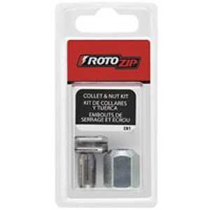 Rotozip CN1 Collets and Nut Kit, Quick-Change, For: All Rotozip Spiral Saw Tools and Drywall Routers