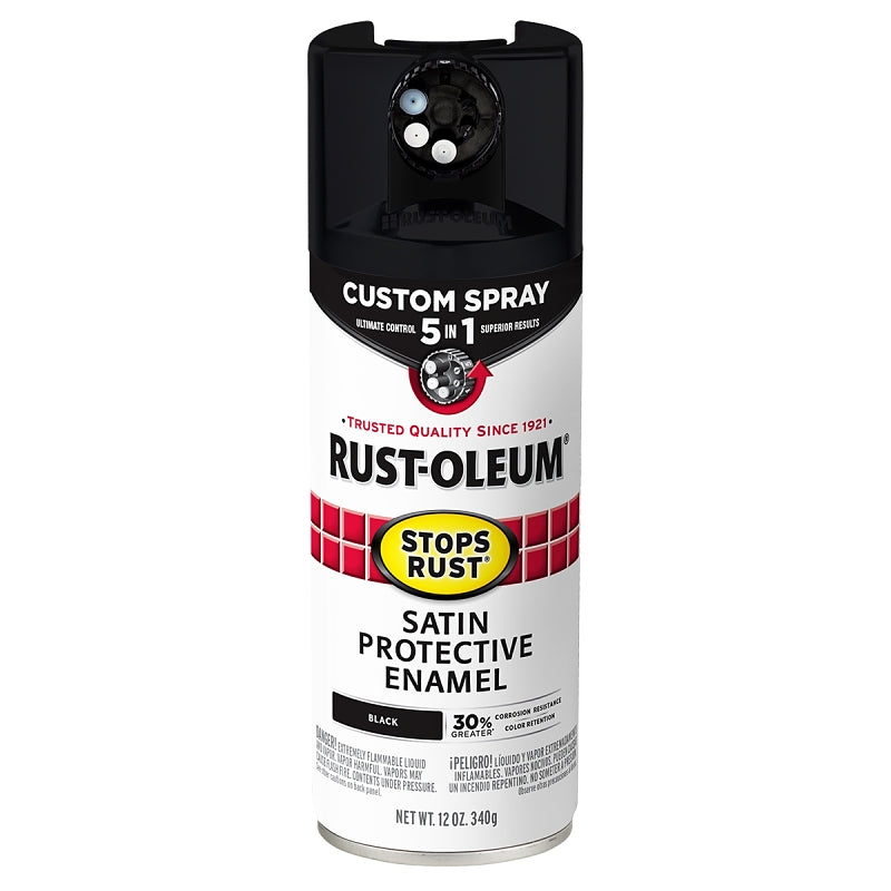 PAINT SPRAY SATIN BLACK 12OZ