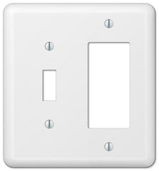 Amerelle 935TRW Wallplate, 5 in L, 4-5/8 in W, 2 -Gang, Steel, White, Wall Mounting