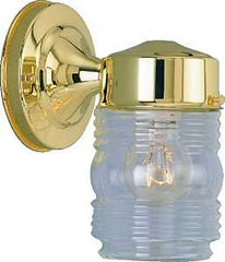 Boston Harbor Outdoor Wall Lantern, 120 V, 60 W, A19 or CFL Lamp, Steel Fixture, Polished Brass