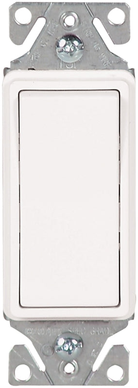 Eaton Wiring Devices 7500 7513W-SP-C Rocker Switch, 15 A, 120/277 V, 3-Way, Lead Wire Terminal, White