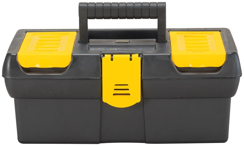 STANLEY STST13011 Tool Box, 1.1 gal, Plastic, Black/Yellow, 12.5 in L x 7 in W x 1.1 in H Outside, 4-Compartment
