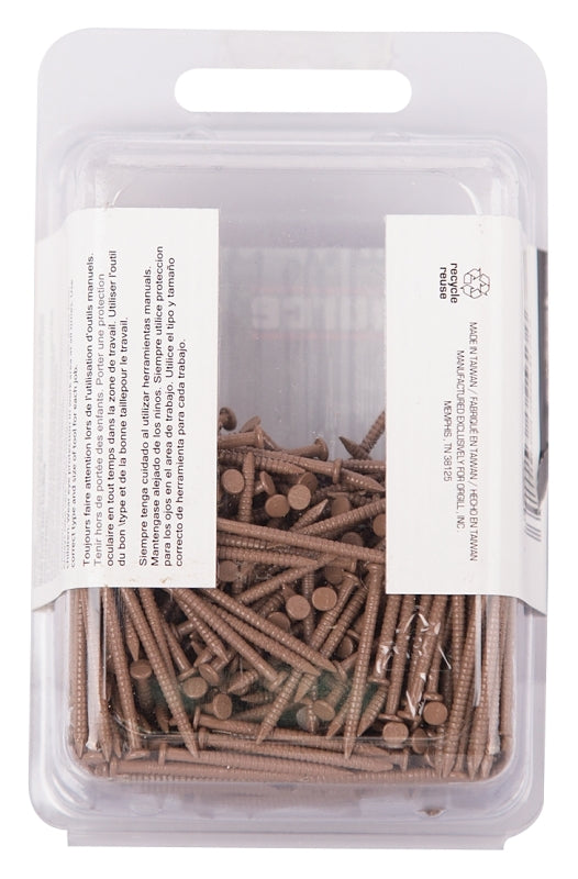 ProSource NTP-072-PS Panel Nail, 16D, 1 in L, Steel, Painted, Flat Head, Ring Shank, Brown, 171 lb