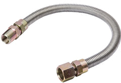 B & K G038SS101124RP Gas Connector, 1/2 in, MIP x FIP, Stainless Steel, 24 in L, 1/2 in OD