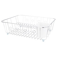 Simple Spaces JI-25C-3L Dish Drainer with Cutlery Basket, 20 lb, 18 in L, 13-1/2 in W, 5-1/2 in H, Steel, Silver, Chrome