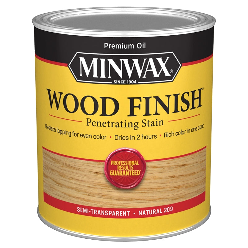 Minwax Wood Finish 70000444 Wood Stain, Natural, Liquid, 1 qt, Can