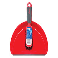 Vileda 148237 Dustpan, 12.9 in L, 9.2 in W, Plastic, Black/Red