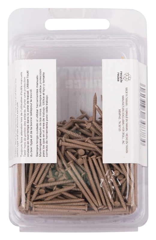 ProSource NTP-079-PS Panel Nail, 16D, 1 in L, Steel, Painted, Flat Head, Ring Shank, Oak, 171 lb