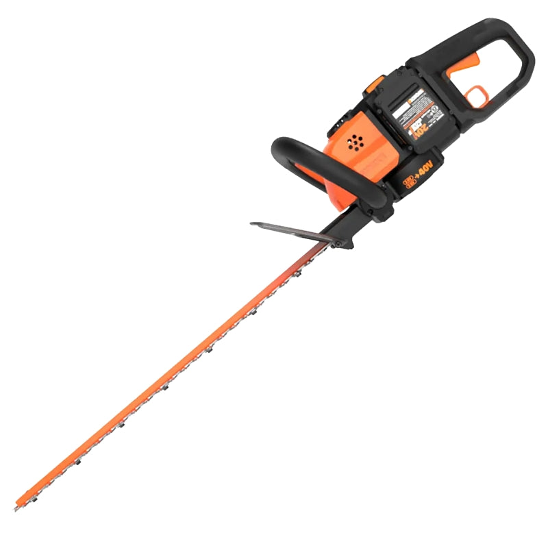 WORX WG284 Hedge Trimmer, 2 Ah, 40 V Battery, Lithium-Ion Battery, 3/4 in Dia x 24 in L Cutting Capacity