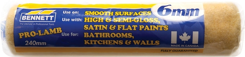 BENNETT PL609 Paint Roller Refill, 5 mm Thick Nap, 240 mm L, Fabric Cover