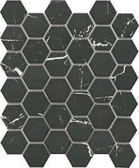 Emser Tile Elegan Series W95ELEGNE1113MH2M Porcelain Mosaic Tile, 13 in L Tile, 11 in W Tile, Pressed Edge, Nero