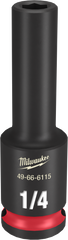 Milwaukee SHOCKWAVE Impact Duty Series 49-66-6115 Deep Impact Socket, 1/4 in Socket, 3/8 in Drive, Square Drive