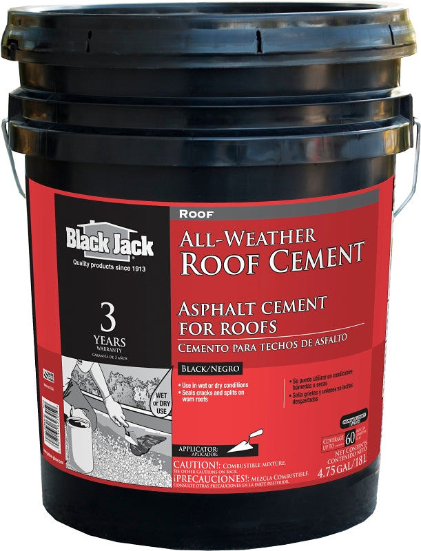 Black Jack 6230-9-30 Roof Cement, Black, Liquid, 5 gal Tube