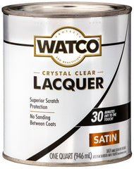 Watco 63241 Lacquer Clear Wood Finish, Liquid, Clear, 1 qt, Can