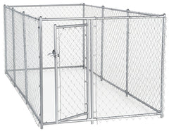 Lucky Dog CL 41028EZ Chain Link Kennel, 5 ft OAL, 10 ft OAW, 4 ft OAH, Steel, Galvanized