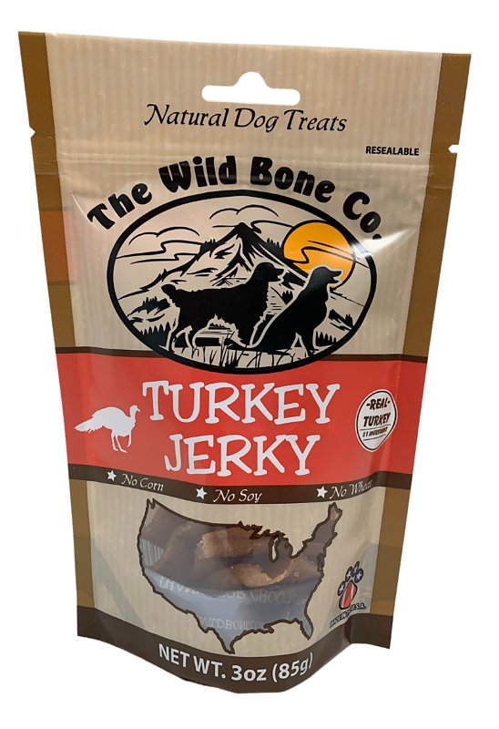 The Wild Bone Co 1920 Dog Treat, All, Jerky, Turkey, 3 oz