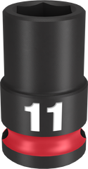 Milwaukee SHOCKWAVE Impact Duty Series 49-66-6135 Shallow Impact Socket, 11 mm Socket, 3/8 in Drive, Square Drive