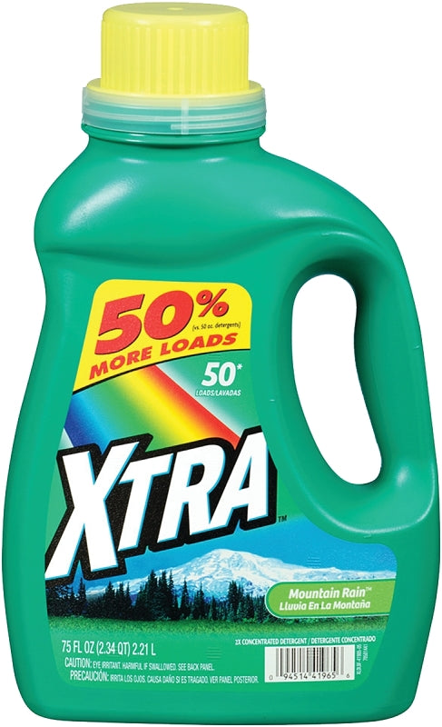 Xtra 41965 Laundry Detergent, 75 oz, Liquid, Mountain Rain