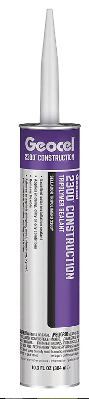 Geocel 2300 Series GC66101 Sealant, White, 4 days Curing, 40 to 140 deg F, 10.3 fl-oz Cartridge