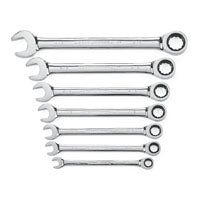GearWrench 9317 Wrench Set, 7-Piece, Steel, Polished Chrome, Specifications: SAE Measurement
