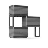 Southern Patio HDR-076650 Planter Box, 15.1 in H, 11 in W, 22 in D, Rectangular, Polypropylene, Gray