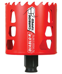 Diablo DHS2687CT GP Hole Saw, 2-11/16 in Dia, 2-3/8 in D Cutting, 3/8 in Arbor, Carbide Cutting Edge