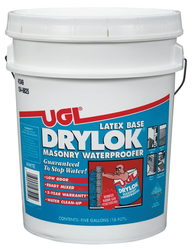 UGL 27515 Masonry Waterproofer, White, Liquid, 5 gal Pail