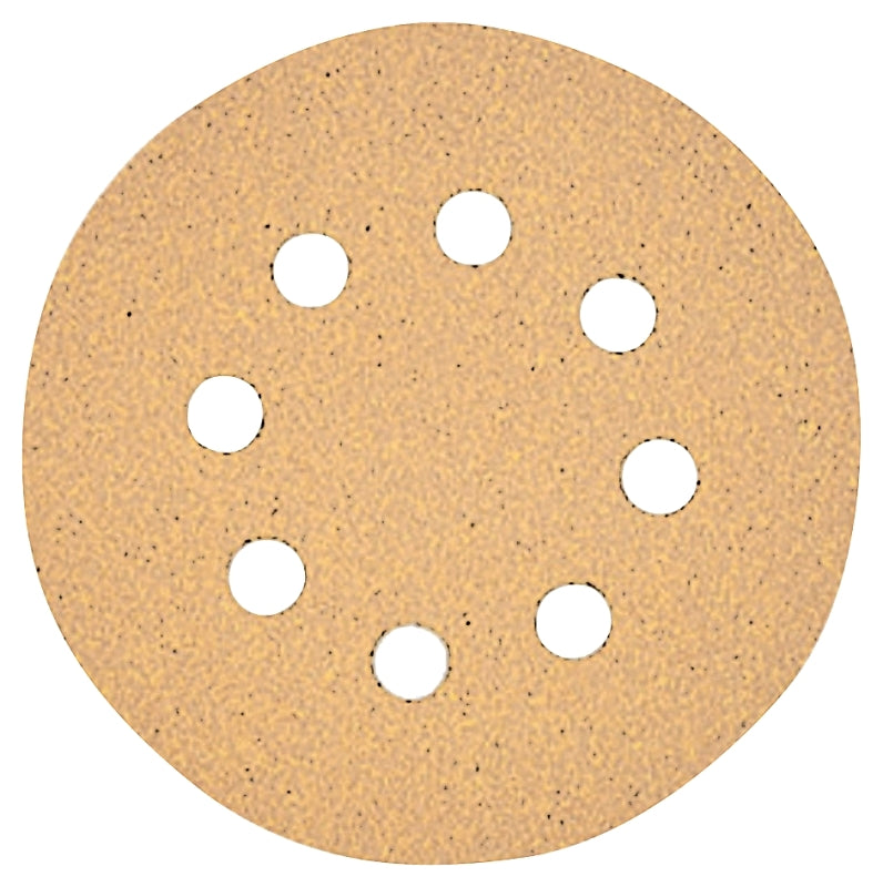 DeWALT DW4306 Sanding Disc, 5 in Dia, Coated, 220 Grit, Very Fine, Aluminum Oxide Abrasive, Paper Backing, 8-Hole