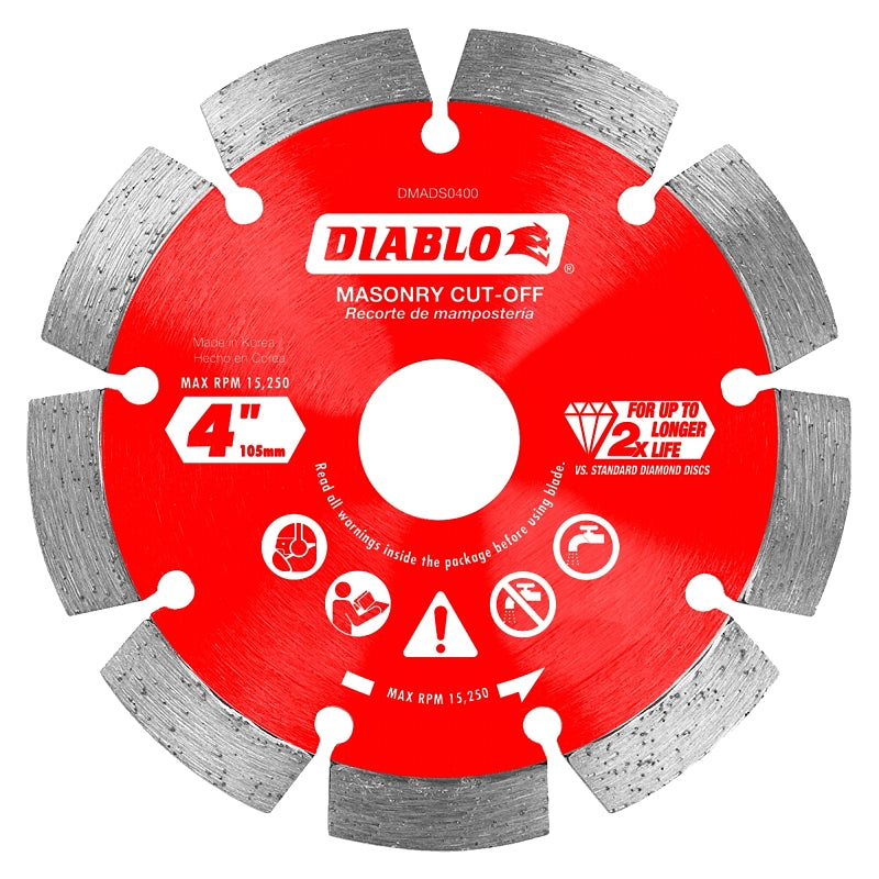 Diablo DMADS0400 Saw Blade, 4 in Dia, Segmented Rim