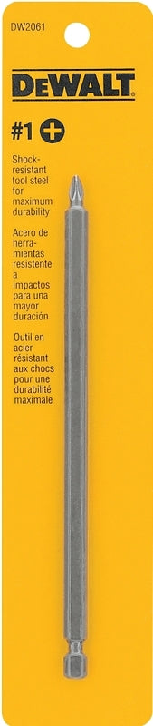 DeWALT DW2061 Power Bit, #1 Drive, Phillips Drive, 1/4 in Shank, Hex Shank, 6 in L, Tool Steel