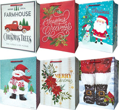 Santas Forest 69806 X-Large Vertical Gift Bag, 12-1/4 in W, 15 in H, Paper, Festive