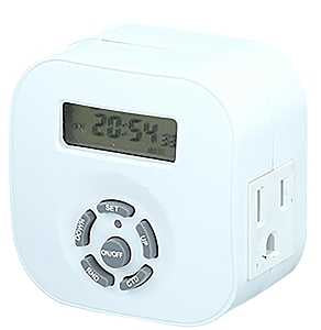 Westek TE55WHB Digital Bar Timer, 15 A, 120 V, 1080 W, 1 -Outlet, 7 On/Off Cycle Per Week Cycle, White