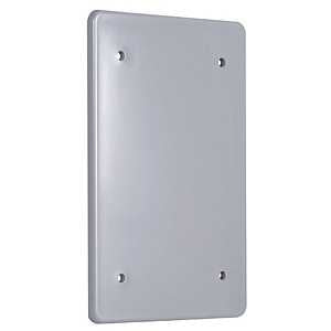 Hubbell PBC200GY Blank Receptacle Cover, 1/4 in L, 4.88 in W, Polycarbonate, Gray