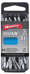 Arrow RMST1/8 Pop Rivet, Medium, 1/4 in L, Stainless Steel