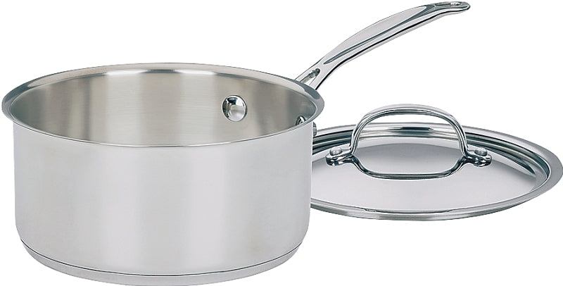 Cuisinart Chef's Classic 719-18 Sauce Pan with Cover, 2 qt Capacity, Aluminum, Polished Mirror, Riveted Handle