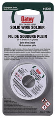 Oatey 48304 Wire Solder, 113 g Carded, Solid, Silver Gray, 182.22 to 237.78 deg C Melting Point