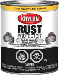 Krylon Rust Protector 69206 Enamel Paint, Gloss, Yellow, 1 qt