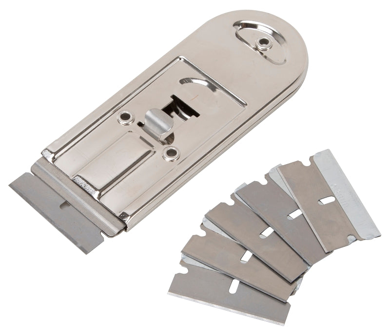 Vulcan Safety Scraper, SK5 Steel Alloy Blade, Chrome Handle, 1-1/2 in L