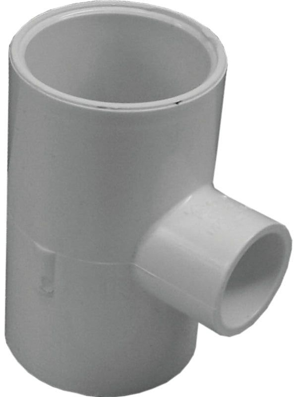 Lasco 401166BC Reducing Pipe Tee, 1-1/4 x 1/2 in, Slip, PVC, SCH 40 Schedule