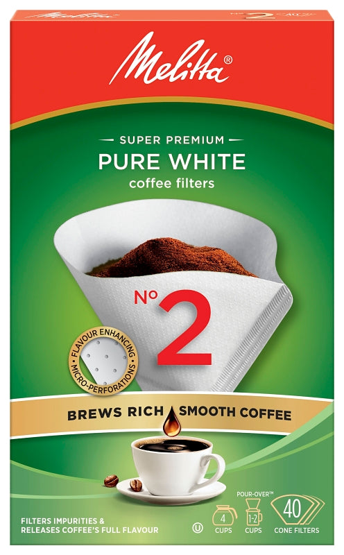 Melitta 61240 Coffee Filter, Cone, Paper, White