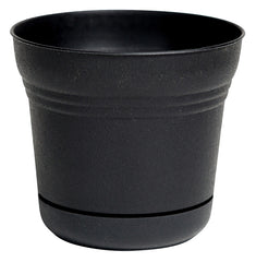 Bloem Ocean SPO500 Saturn Planter, 5 in W, 5 in D, Classic Textured Design, Plastic, Black, Matte