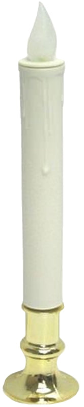 Hometown Holidays 19421 Candle, White Candle, 6 hrs Burning, AA Battery, LED Bulb, Clear Bulb, PVC Holder