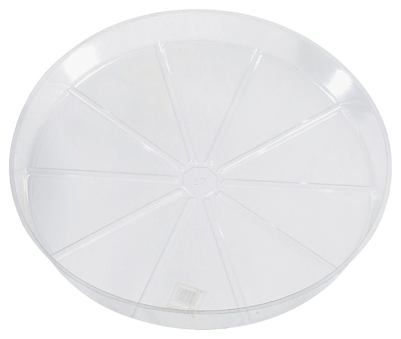 Gardener's Blue Ribbon VS4 Plant Saucer, 4 in Dia, Round, Plastic, Clear