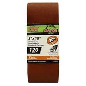 Gator 7030-012 Sanding Belt, 3 in W, 18 in L, 120 Grit, Fine, Aluminum Oxide Abrasive