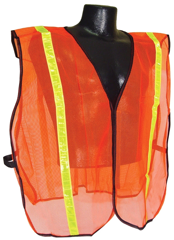Radwear SVO1-S/XL Non-Rated Safety Vest, S/XL, Polyester, Green/Orange/Silver, Hook-and-Loop