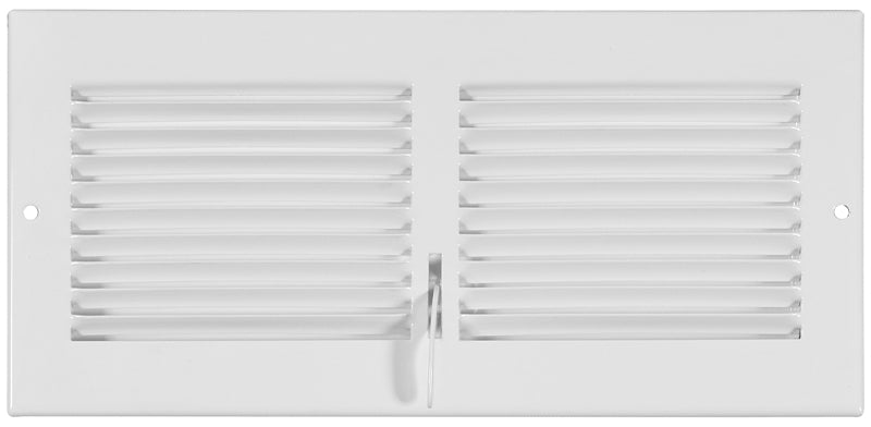Imperial RG0606 Sidewall Register, 14 in L, 6 in W, 20 deg Air Deflection, Steel, White