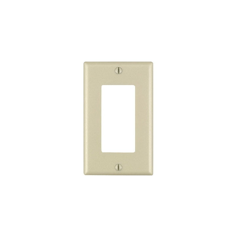 Decora 80401-I Wallplate, 4-1/2 in L, 2-3/4 in W, 1 -Gang, Thermoset Plastic, Ivory, Smooth