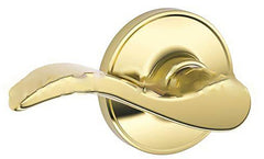 Schlage J Series J10 V SEV 605 Passage Lever, Mechanical Lock, Bright Brass, Lever Handle, Metal, Residential