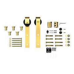 Renin SB78RR-BG Barn Door Hardware Kit, 78-3/4 in L Track, Steel, Brushed, For: 36 in Doors