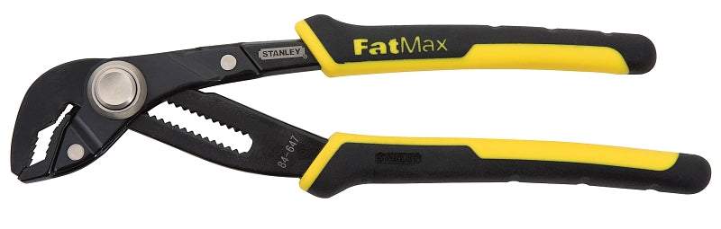 Stanley Push-Lock Series 84-647 Adjustable Joint Plier, 8-1/4 in OAL, Black/Yellow Handle, Comfort-Grip Handle